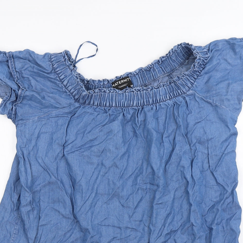 Womens UK Size 14 Peacocks Blue Basic Blouse