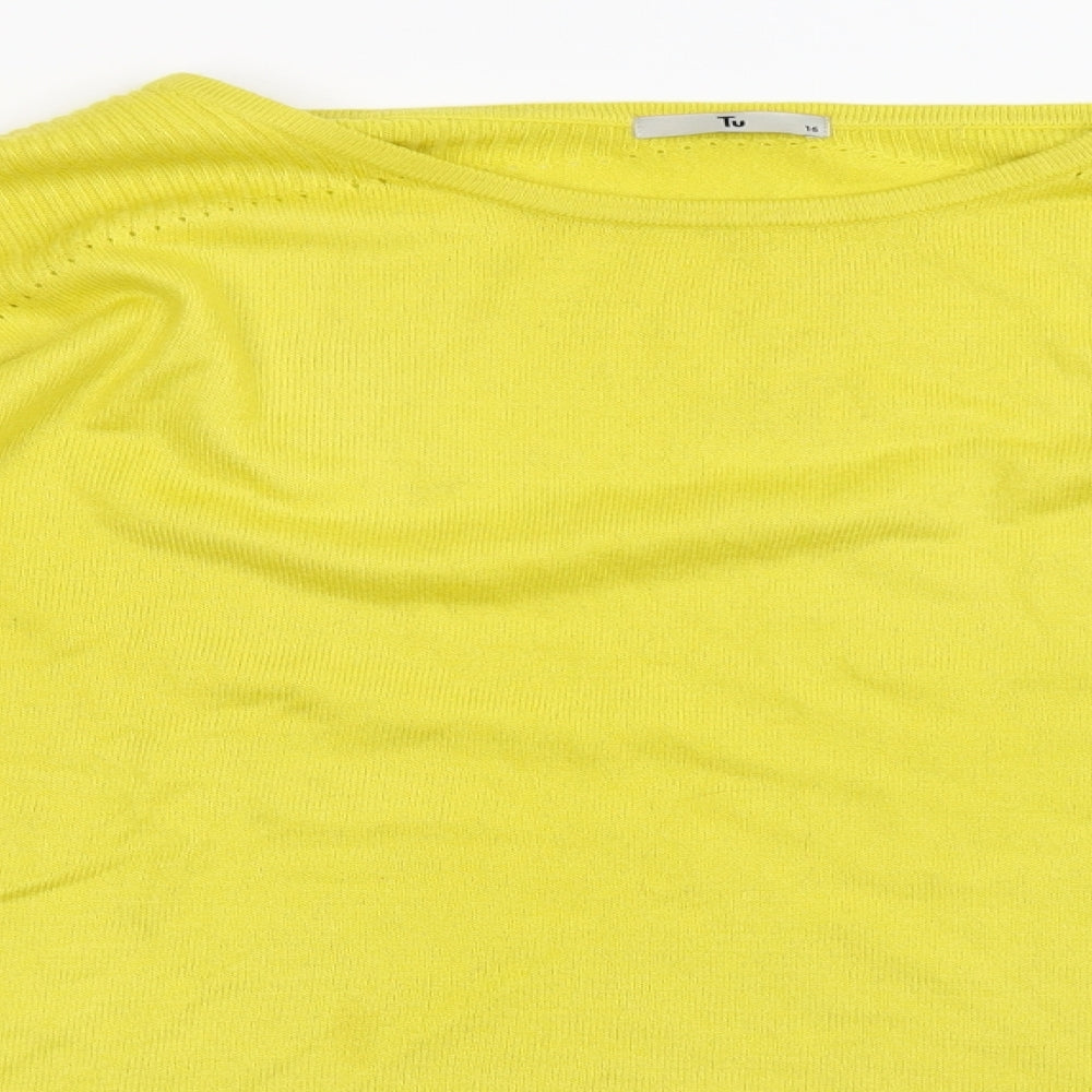 Tu Womens Yellow   Pullover Jumper Size 16