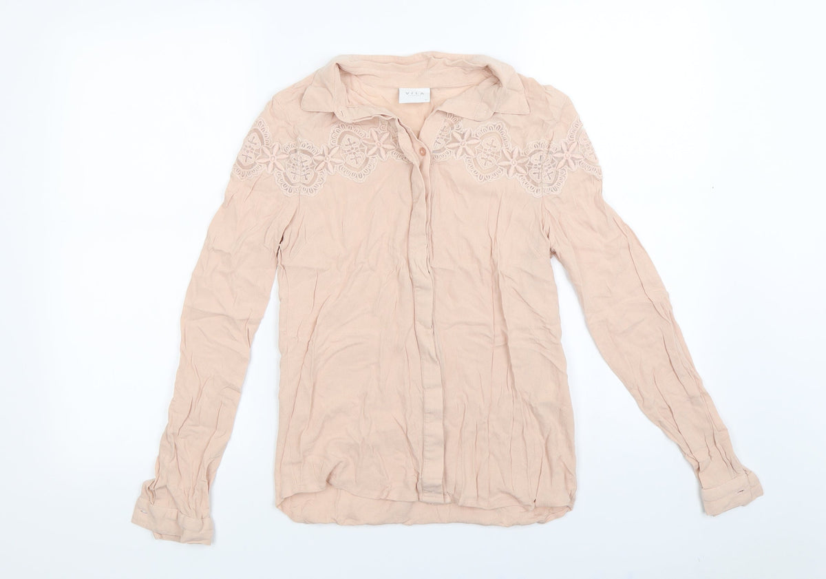 Villa Collection  Womens Pink   Basic Button-Up Size XS