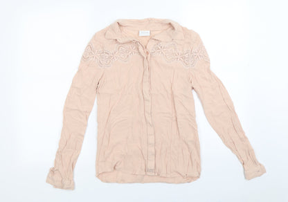 Villa Collection  Womens Pink   Basic Button-Up Size XS