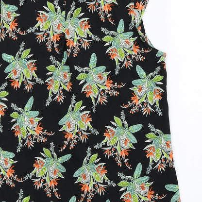 Peacocks  Womens Black Floral  Basic Blouse Size 10