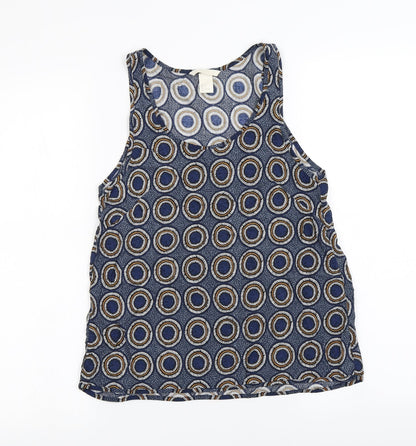H&M Womens Blue Polka Dot  Basic Blouse Size 4