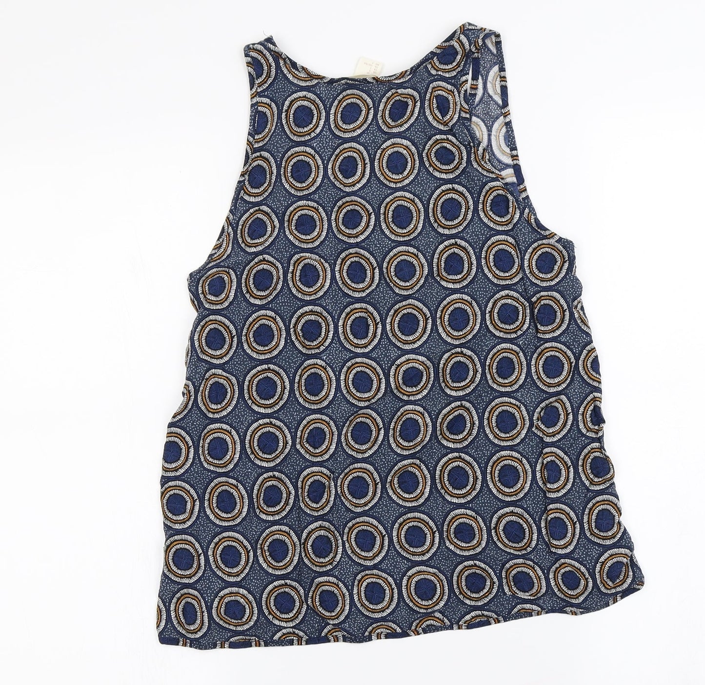 H&M Womens Blue Polka Dot  Basic Blouse Size 4