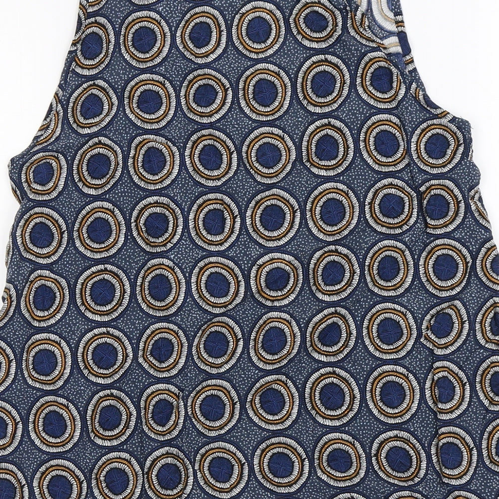 H&M Womens Blue Polka Dot  Basic Blouse Size 4