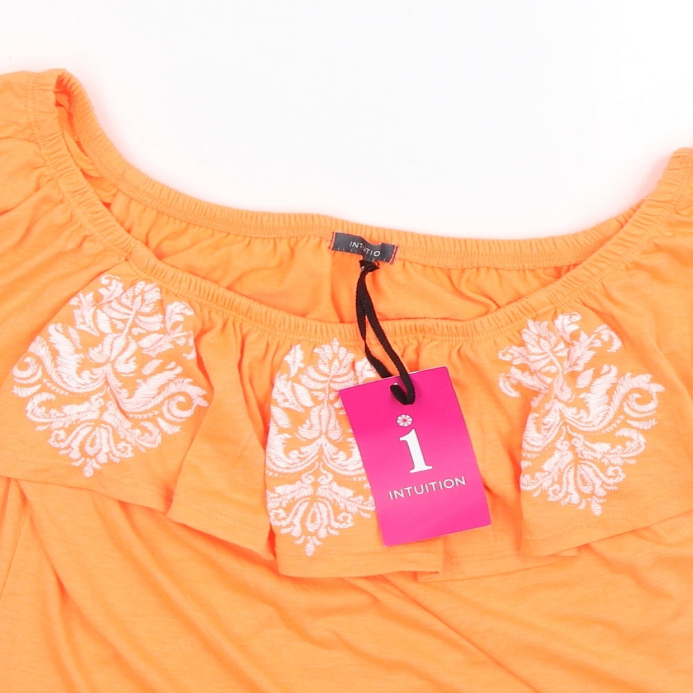 intuition  Womens Orange   Basic T-Shirt Size 12