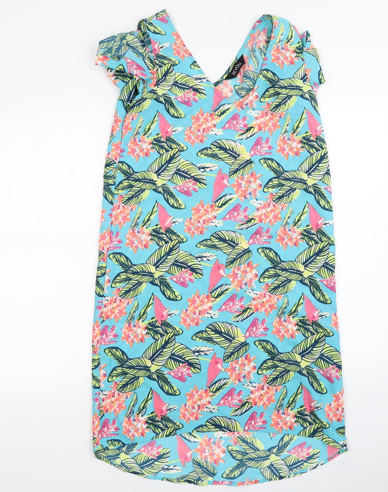BEYOU  Womens Green Floral  A-Line  Size 10