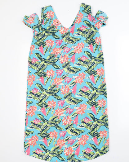 BEYOU  Womens Green Floral  A-Line  Size 10