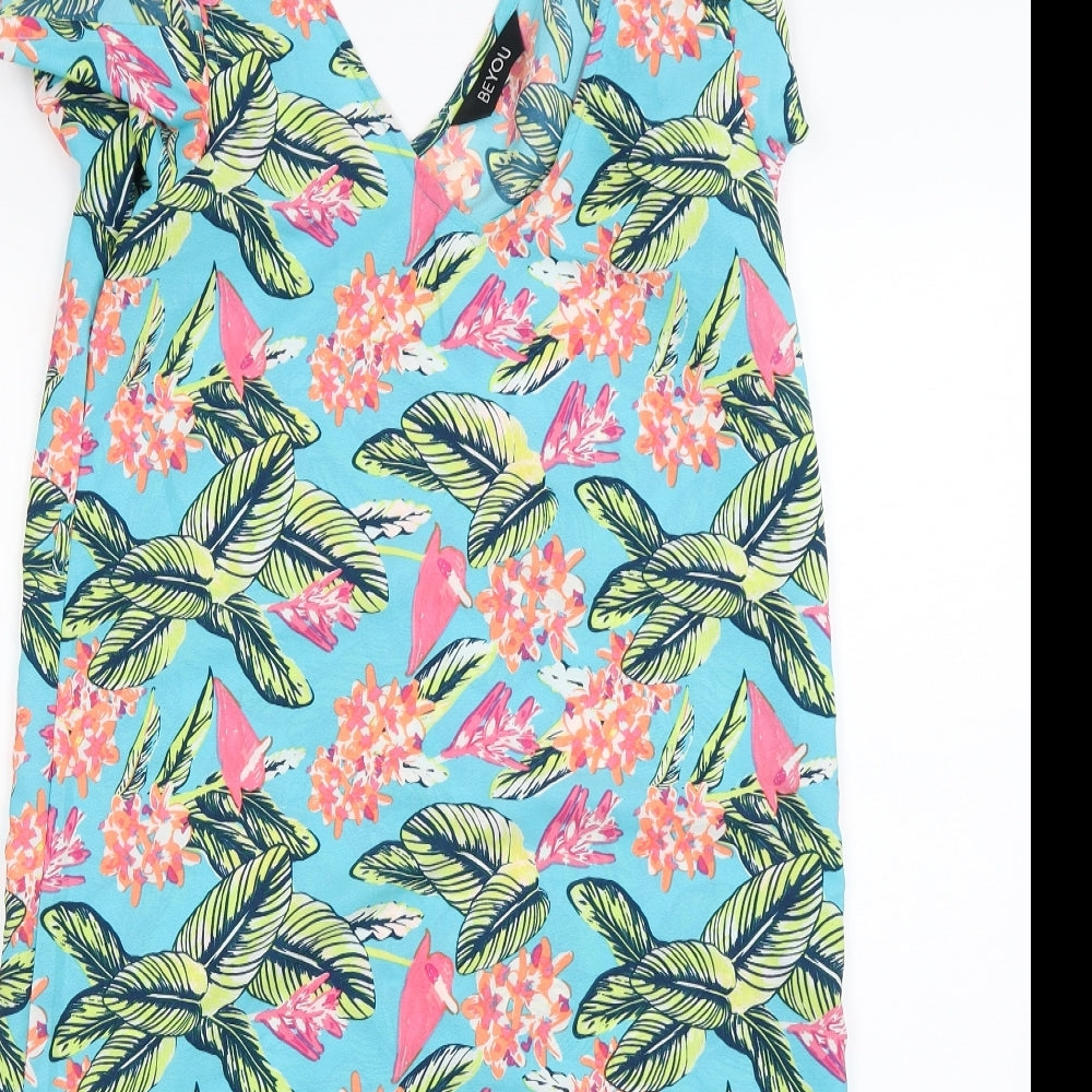 BEYOU  Womens Green Floral  A-Line  Size 10
