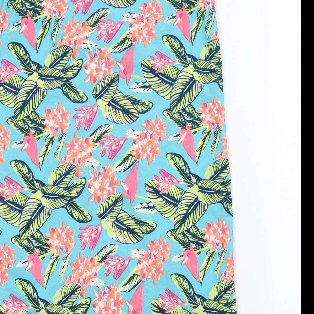 BEYOU  Womens Green Floral  A-Line  Size 10