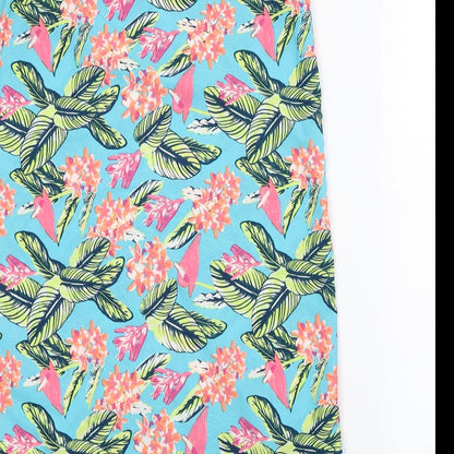 BEYOU  Womens Green Floral  A-Line  Size 10