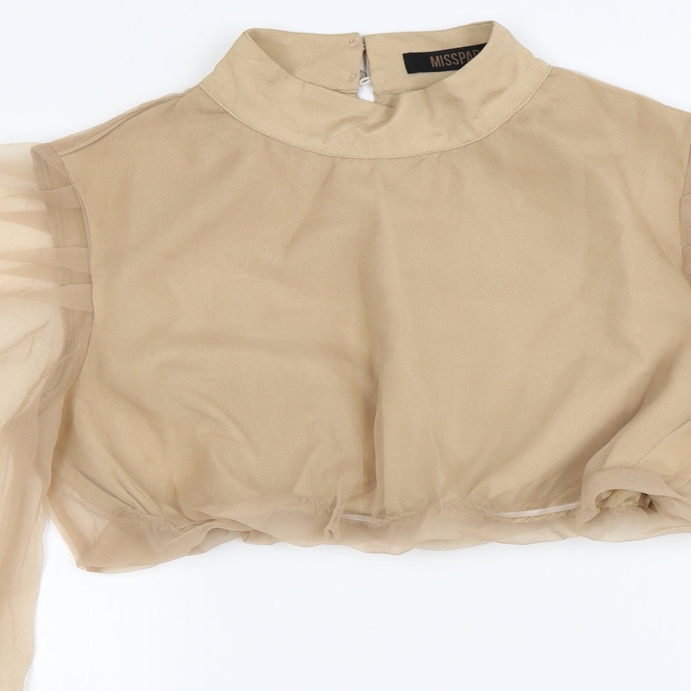 Womens UK Size 12 Misspap Brown Basic Blouse