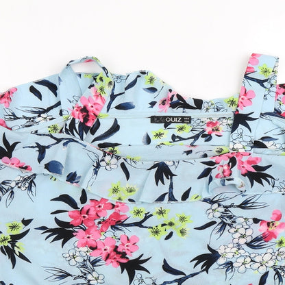 Womens UK Size 8 Quiz Blue Basic Blouse
