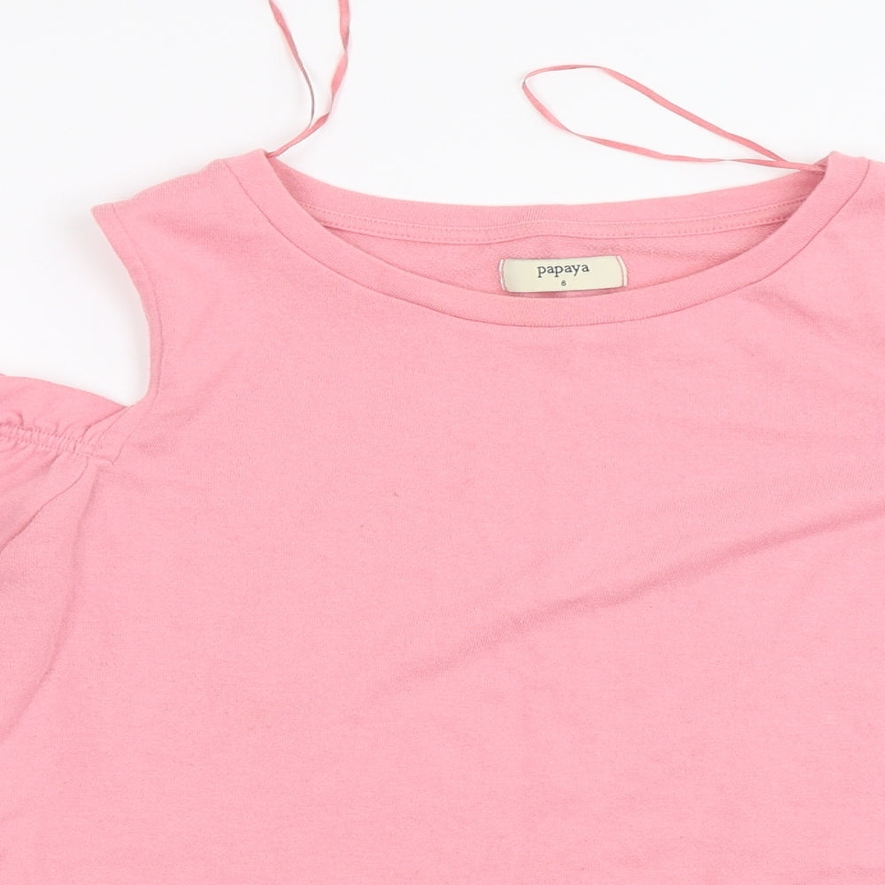 Papaya  Womens Pink   Basic T-Shirt Size 8