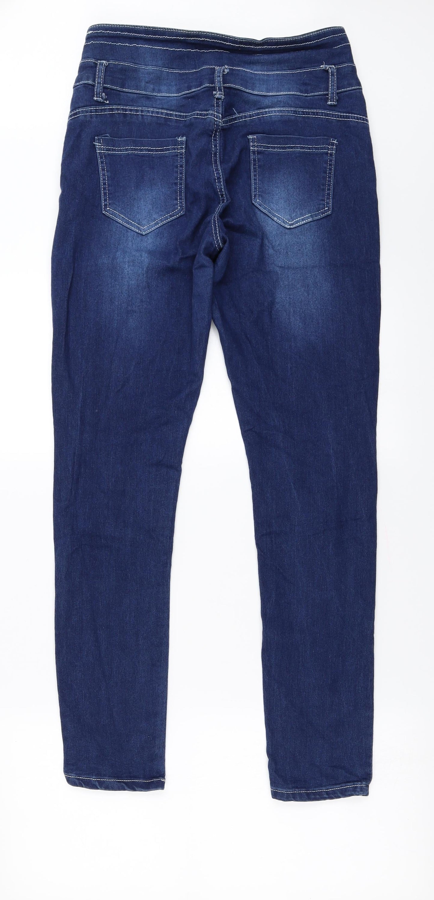 Womens UK Size L Preworn Regular Fit Straight Blue Jeans