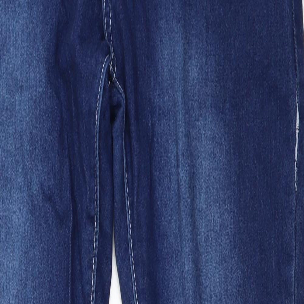 Womens UK Size L Preworn Regular Fit Straight Blue Jeans
