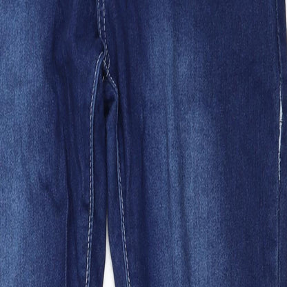 Womens UK Size L Preworn Regular Fit Straight Blue Jeans