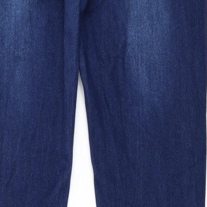 Womens UK Size L Preworn Regular Fit Straight Blue Jeans