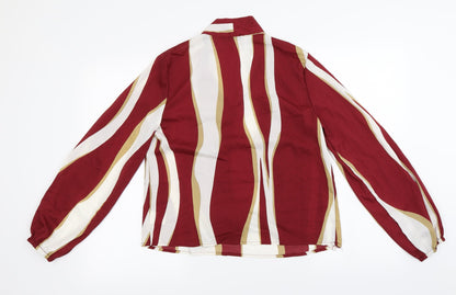 SheIn  Womens Red Striped  Basic Blouse Size S