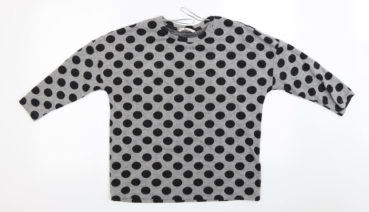 Tu Womens Grey Polka Dot  Pullover Jumper Size 10