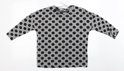 Tu Womens Grey Polka Dot  Pullover Jumper Size 10