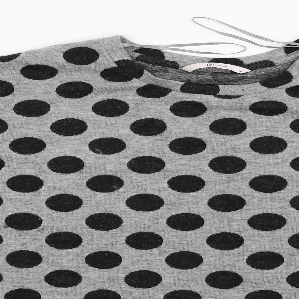 Tu Womens Grey Polka Dot  Pullover Jumper Size 10