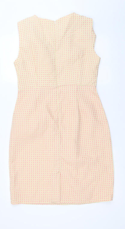 Real Form  Womens Yellow Check  A-Line  Size 14