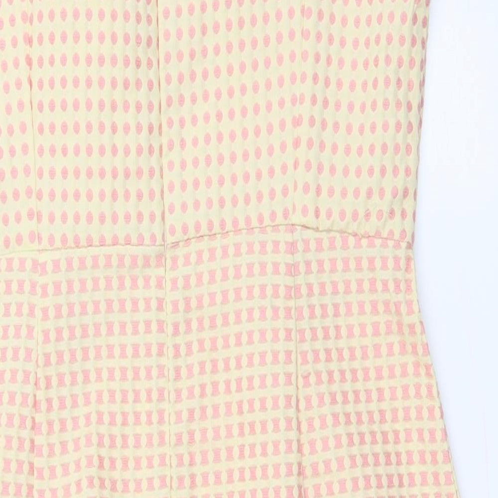 Real Form  Womens Yellow Check  A-Line  Size 14