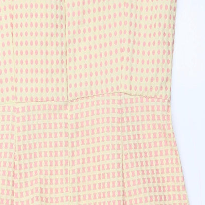 Real Form  Womens Yellow Check  A-Line  Size 14