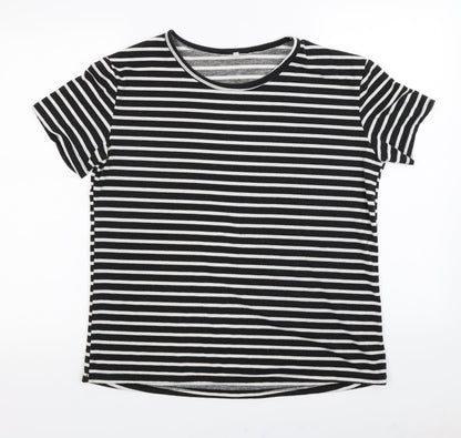 Womens UK Size 2XL Preworn Black Basic T-Shirt