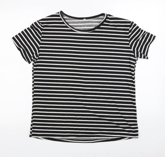 Womens UK Size 2XL Preworn Black Basic T-Shirt
