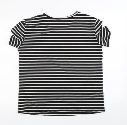 Womens UK Size 2XL Preworn Black Basic T-Shirt