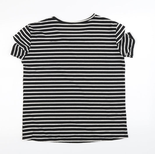 Womens UK Size 2XL Preworn Black Basic T-Shirt