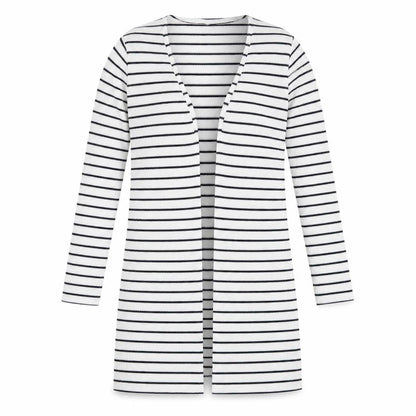 Primark Womens White Striped  Cardigan Jumper Size S