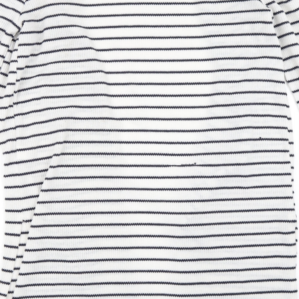 Primark Womens White Striped  Cardigan Jumper Size S