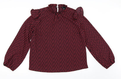 New Look Womens Black Polka Dot  Basic Blouse Size 10