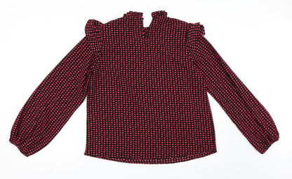 New Look Womens Black Polka Dot  Basic Blouse Size 10