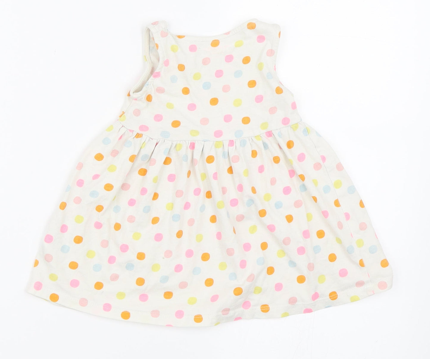 Primark Girls Ivory Polka Dot  Skater Dress  Size 9-12 Months