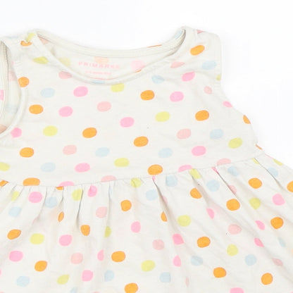 Primark Girls Ivory Polka Dot  Skater Dress  Size 9-12 Months