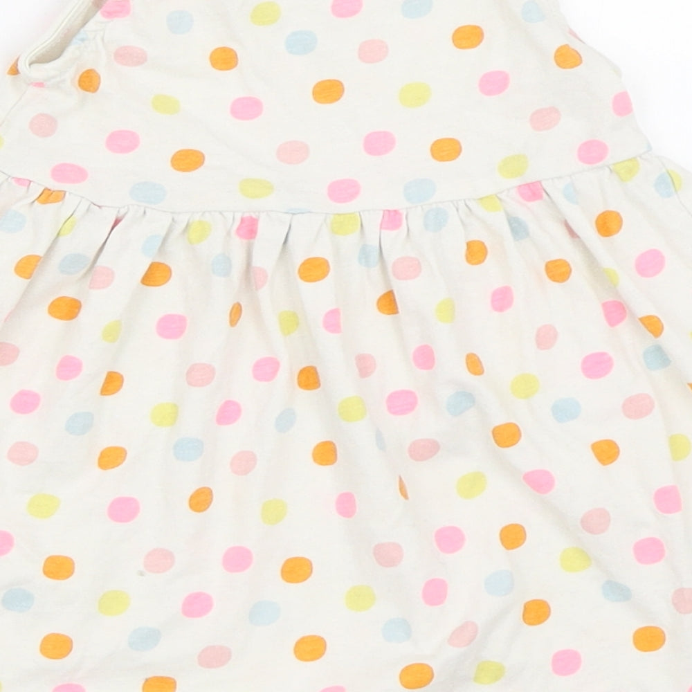 Primark Girls Ivory Polka Dot  Skater Dress  Size 9-12 Months