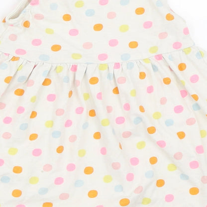Primark Girls Ivory Polka Dot  Skater Dress  Size 9-12 Months