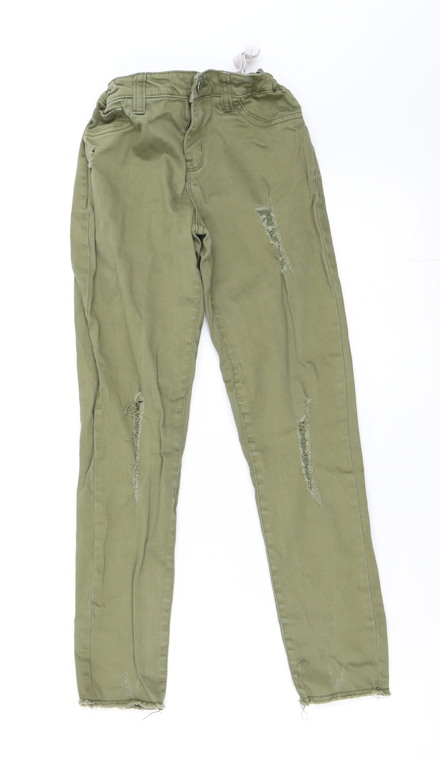 Primark Girls Green   Skinny Jeans Size 8-9 Years - ripped jeans