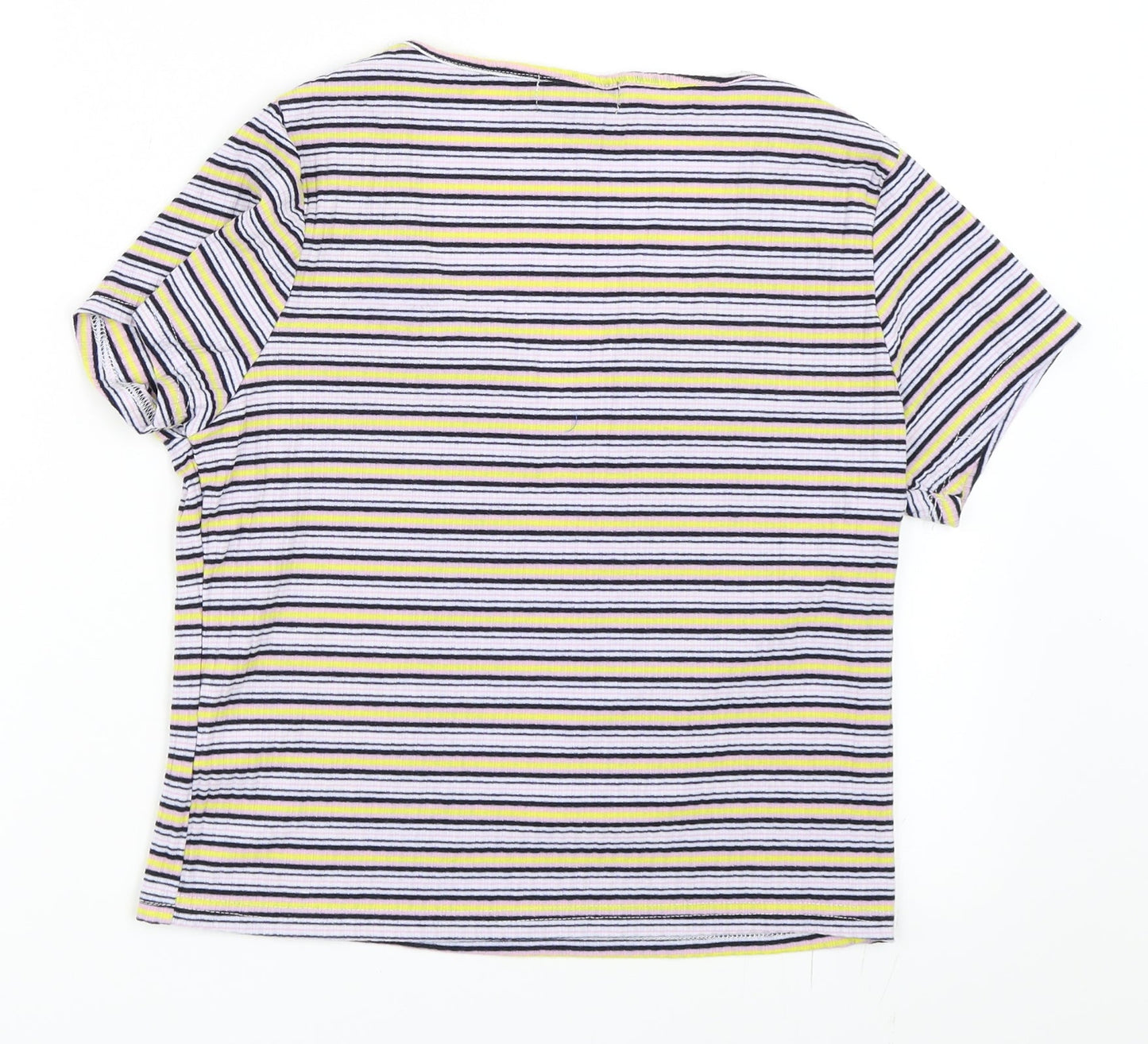 Primark Womens Purple Striped  Basic T-Shirt Size 14