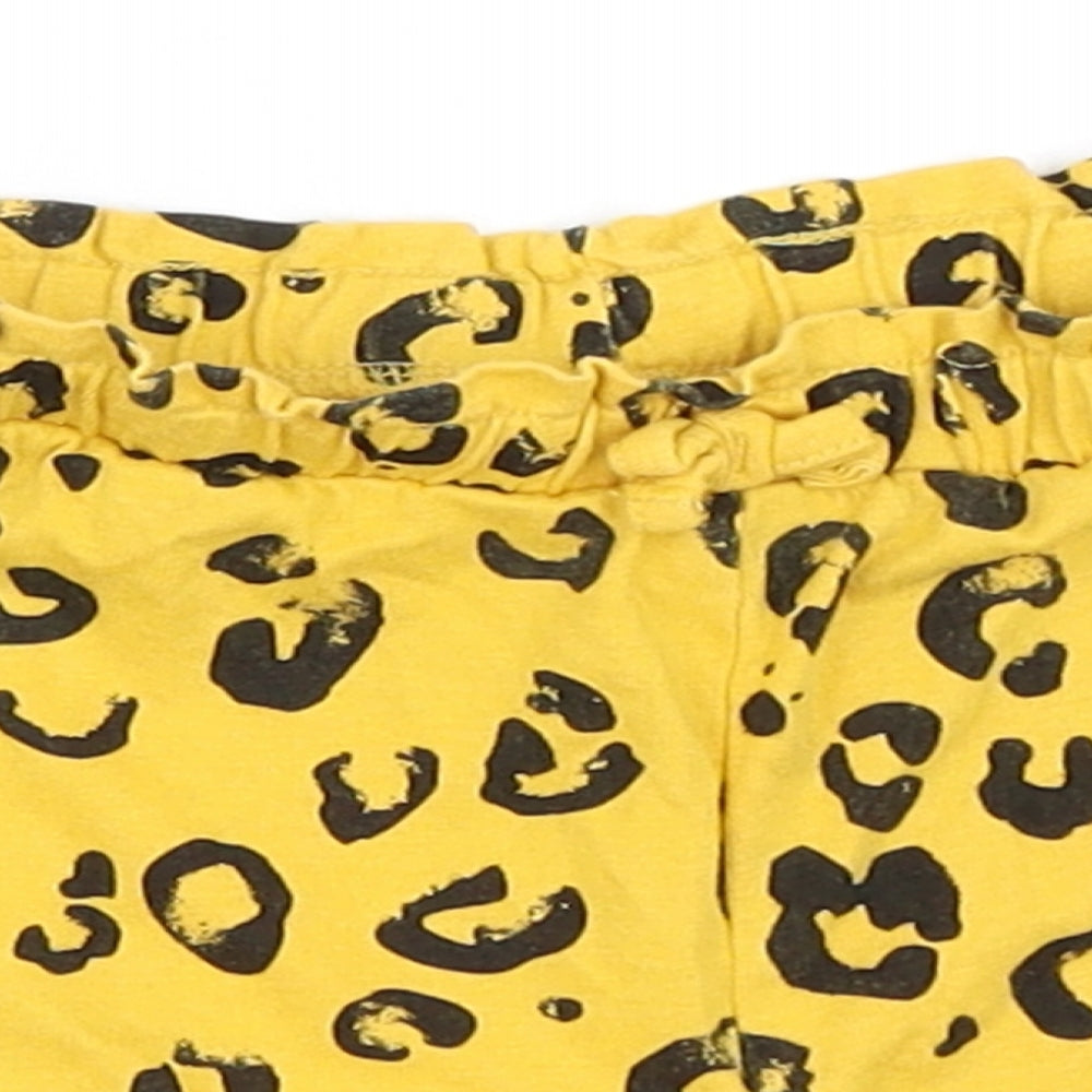Disney Baby Girls Yellow Animal Print  Cropped Trousers Size 12-18 Months
