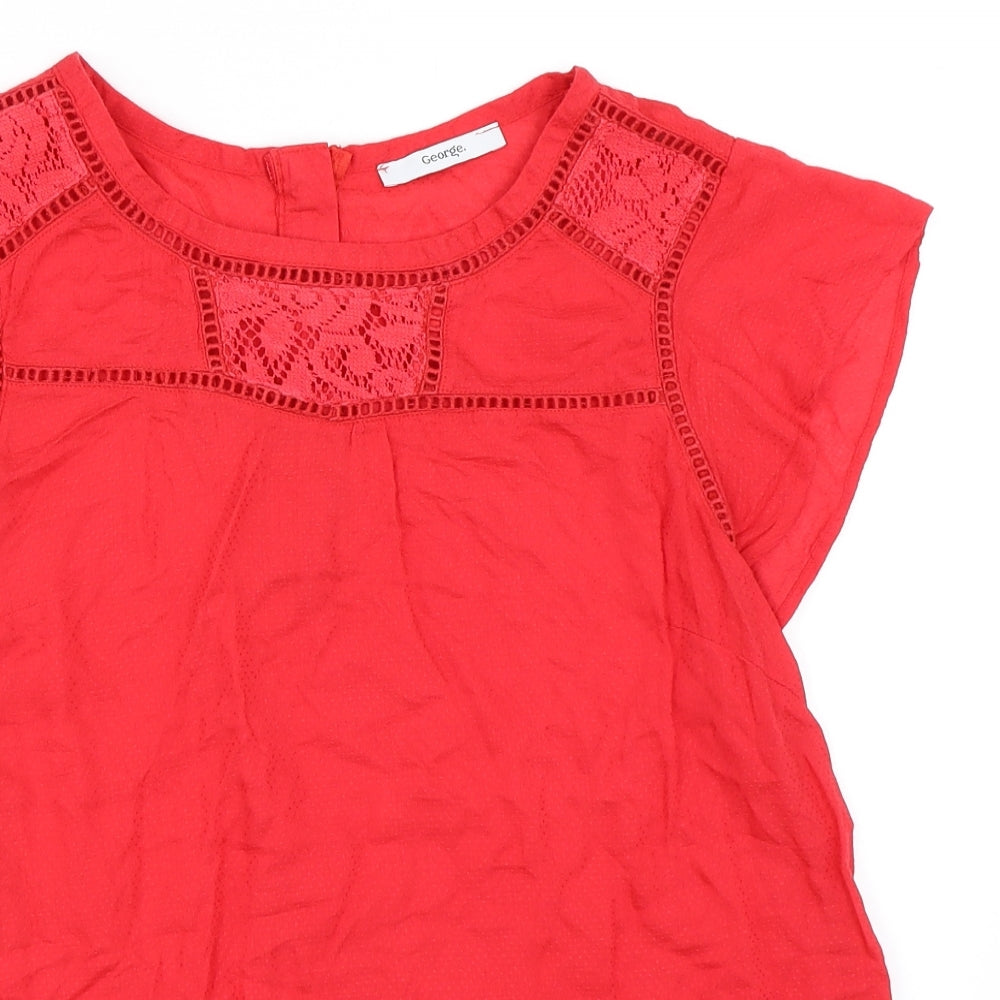George Womens Red   Basic T-Shirt Size 12