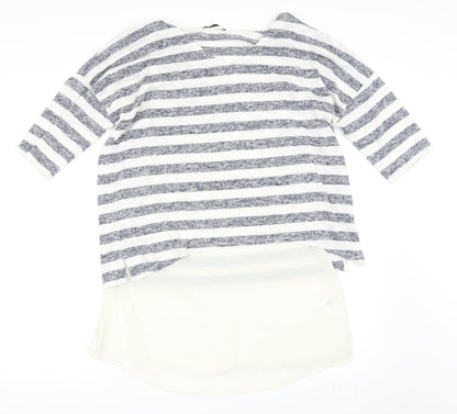 George Womens Ivory Striped  Pullover Jumper Size 12