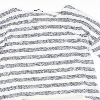 George Womens Ivory Striped  Pullover Jumper Size 12