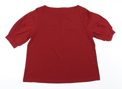 Womens UK Size L H&M Red Basic T-Shirt