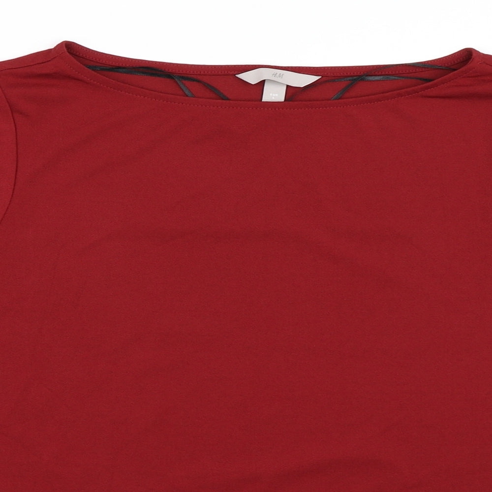 Womens UK Size L H&M Red Basic T-Shirt