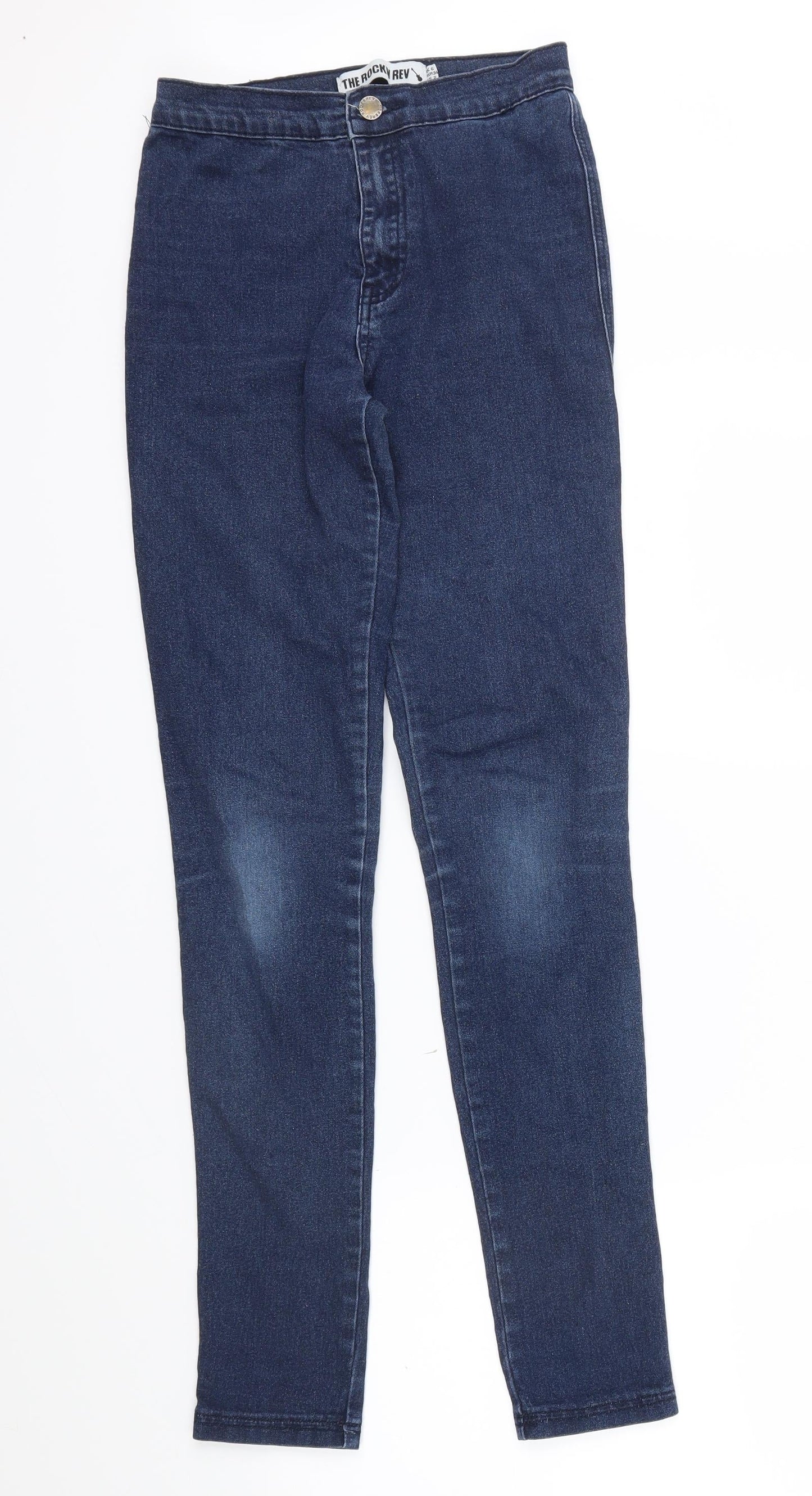 Womens UK Size 6 THE ROCKN REV Regular Fit Skinny Blue Jeans