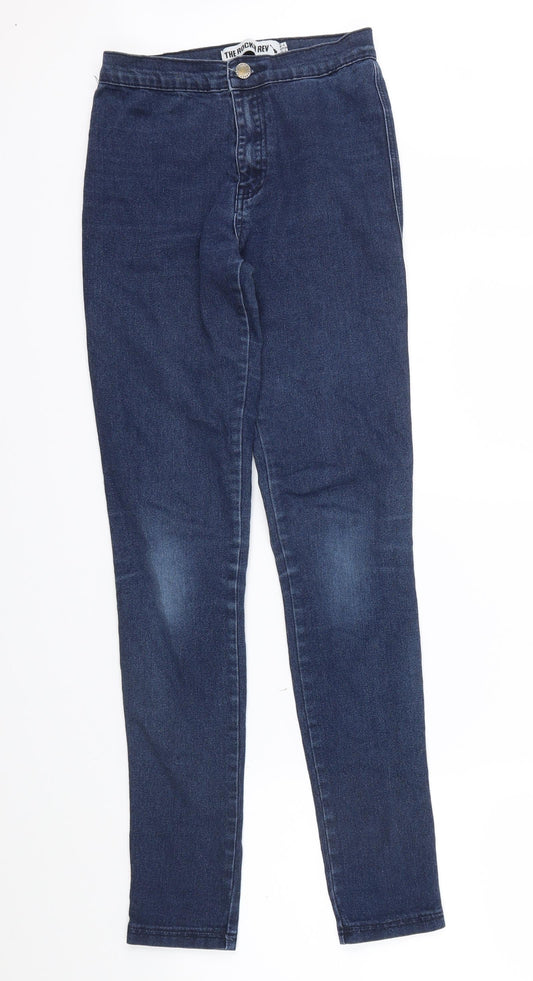 Womens UK Size 6 THE ROCKN REV Regular Fit Skinny Blue Jeans